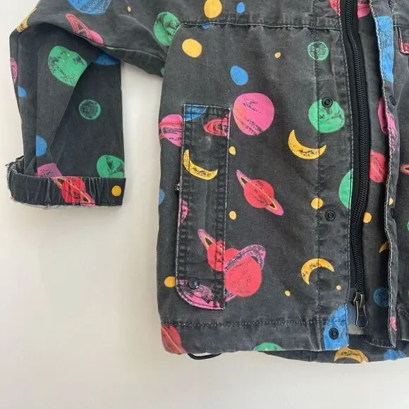 100% Cotton Toddlers Planet Jacket W/ Hoodie Check Size